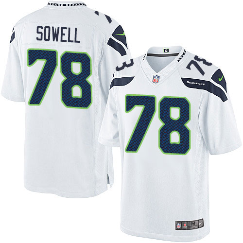 Youth Elite Bradley Sowell Nike Jersey White Road - #78 NFL Seattle Seahawks